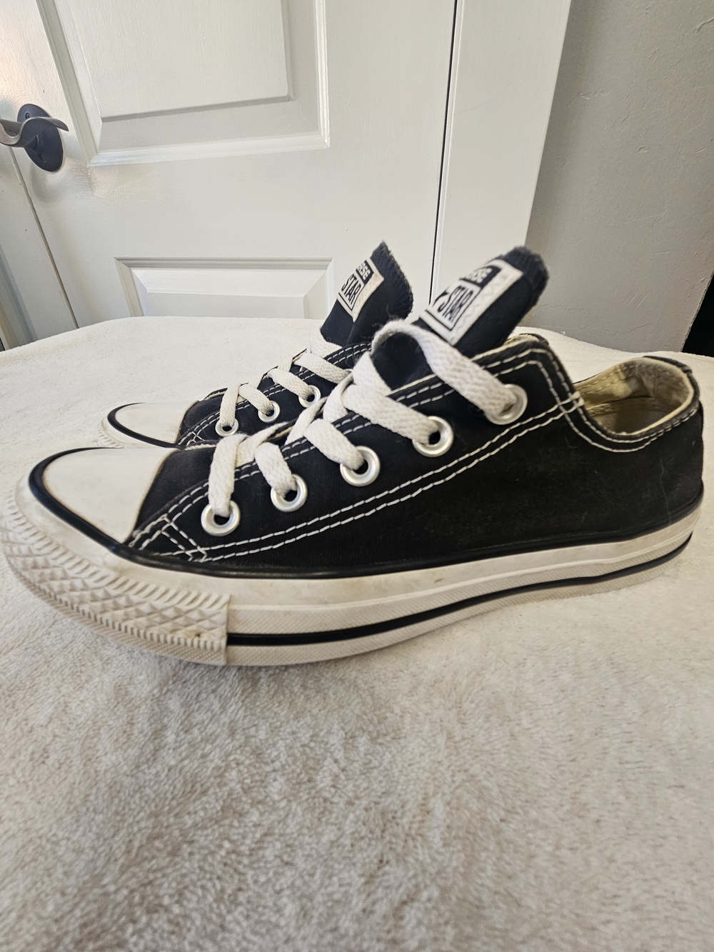 Converse Black and White Low Top Canvas Sneakers
